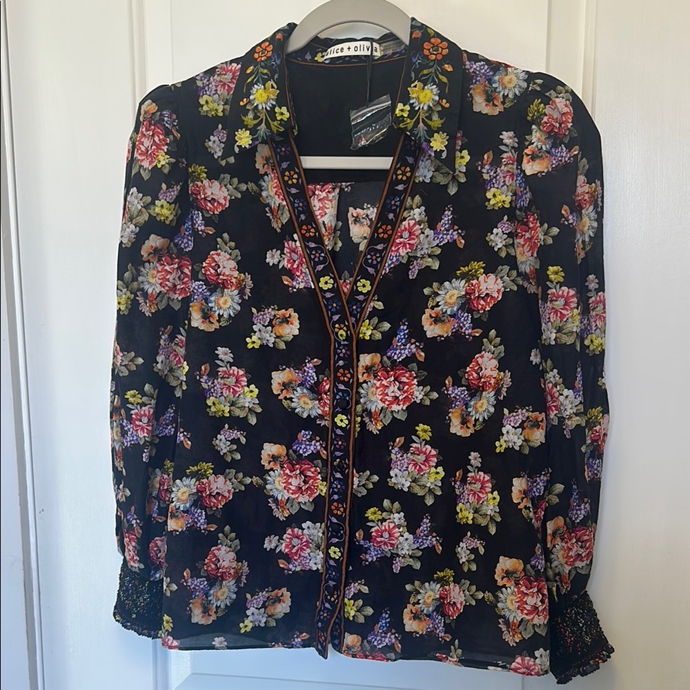 Alice + Olivia Black Blouse